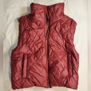 Burgundy Puffer Vest Size Small
